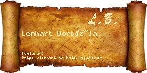 Lenhart Borbála névjegykártya